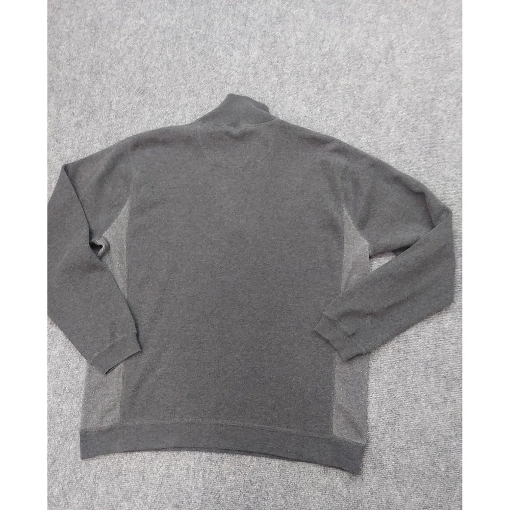 Nat Nast Pullover Sweater Mens Large Gray 1/4 Zip Stretch Mock Neck Two Tone